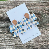 UNC Argyle Bow Earrings